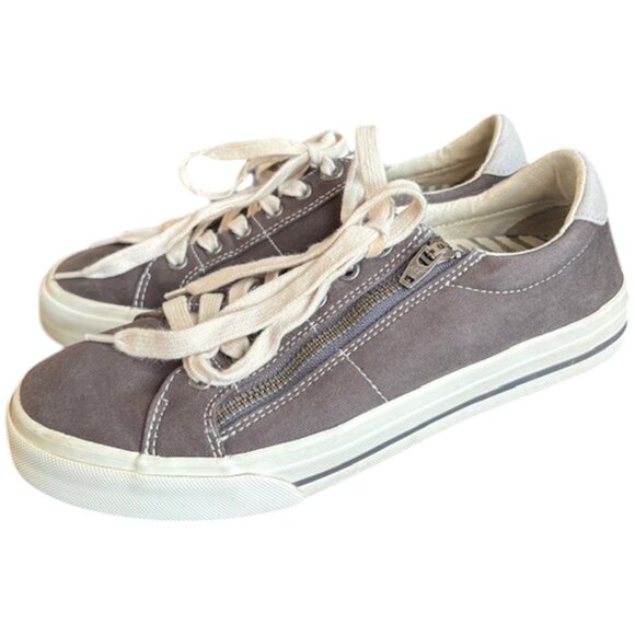 Taos Z Soul Zippered Lace Up Sneakers -Brown/Gray - 8 - Picture 2 of 13